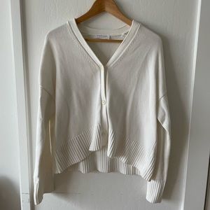 Cream cotton knit cardigan